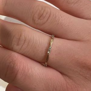14k gold diamond stacker ring
